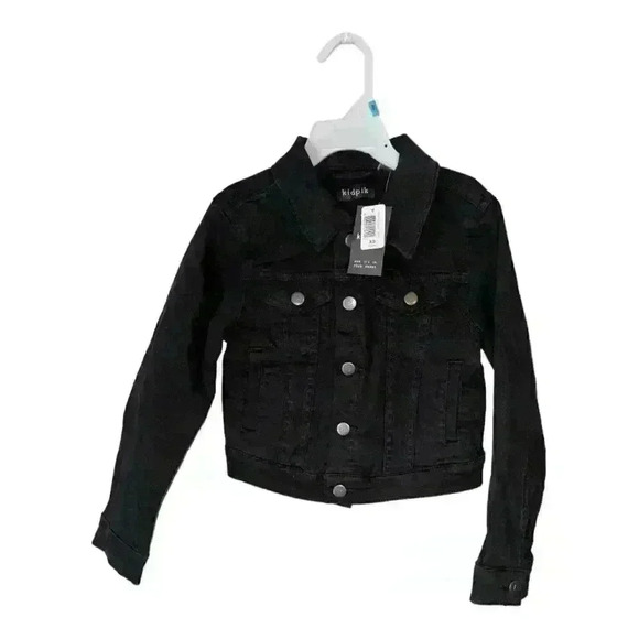 Kidpik black button up jean jaket - size XS 5/6 - Picture 1 of 5